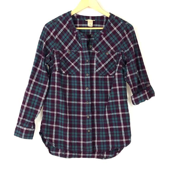 Deluth Flannel Plaid Shirt Long Sleeve Button Front size XS - Picture 1 of 7